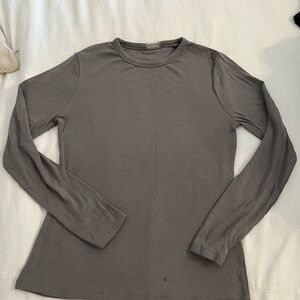 Elegant Charcoal Long Sleeve Women's Top